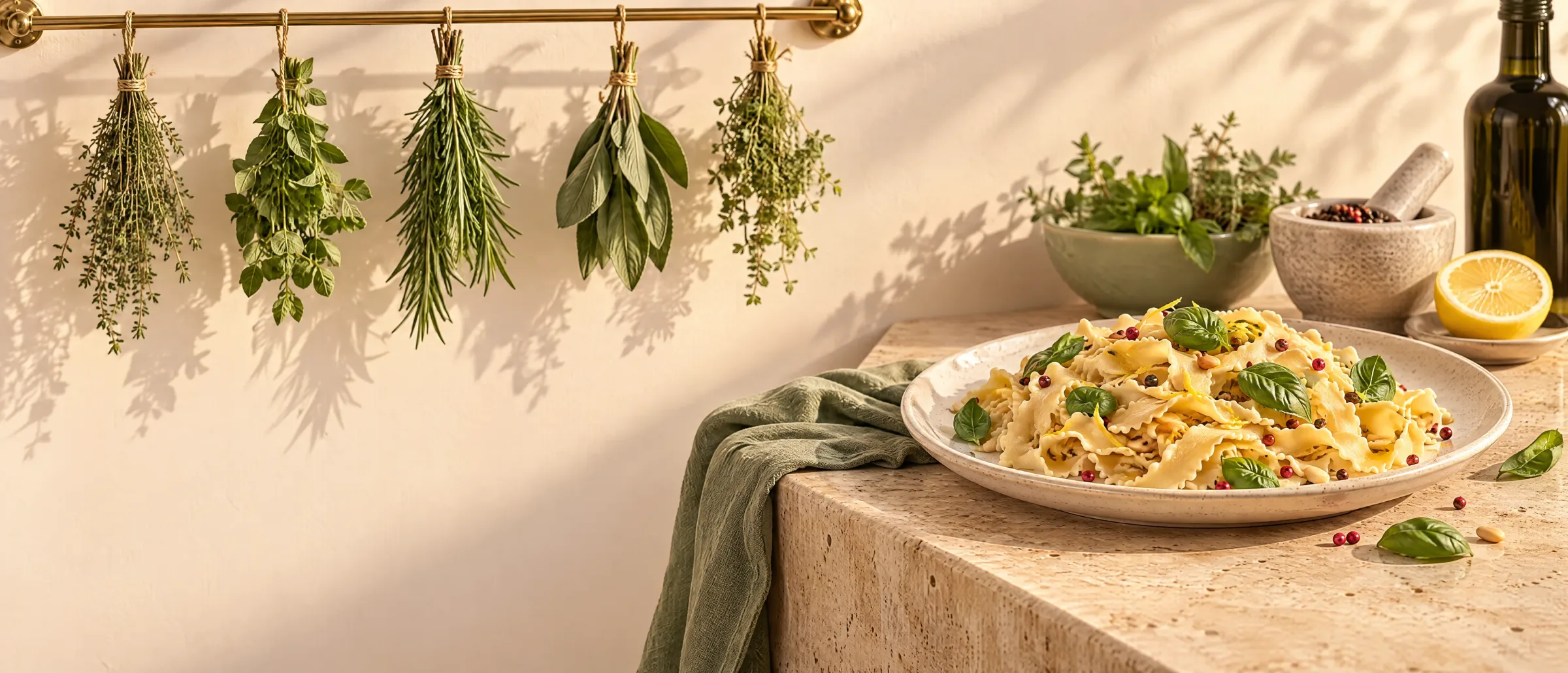 Food setting in warm light